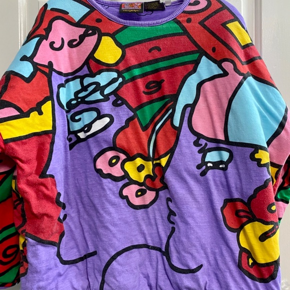 RARE 1987 Vintage Peter Max Neomax double sided/reversable puffy sweatshirt - Picture 4 of 11